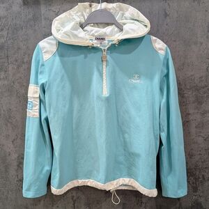 CHANEL Vintage 1973 Aqua / Cream Light Weight Hoodie